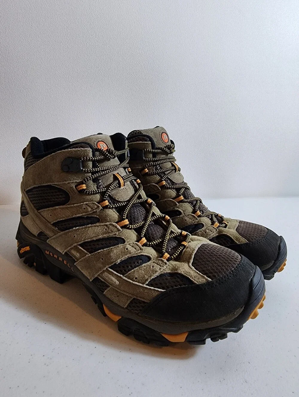 Merrell Mid Moab 2 J06045 Mid Ventilator Brown Suede Hiking Boots Men's US 12